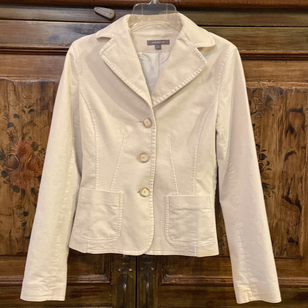 Vintage Cream Corduroy Lined Jacket